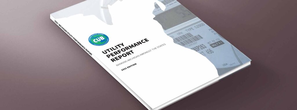 The book cover has the Utility Performance Report 2021 Edition on it.