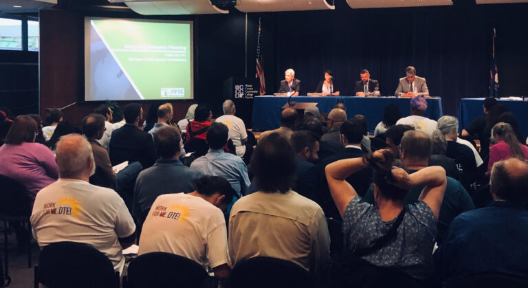 Members of the public at a hearing