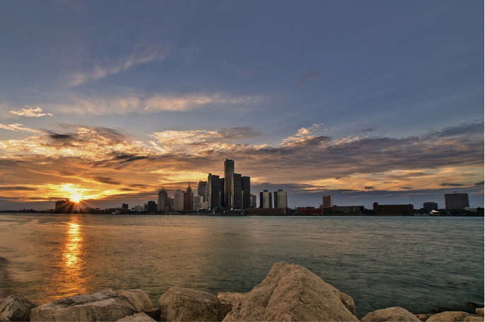 Photo of city skyline in Michigan