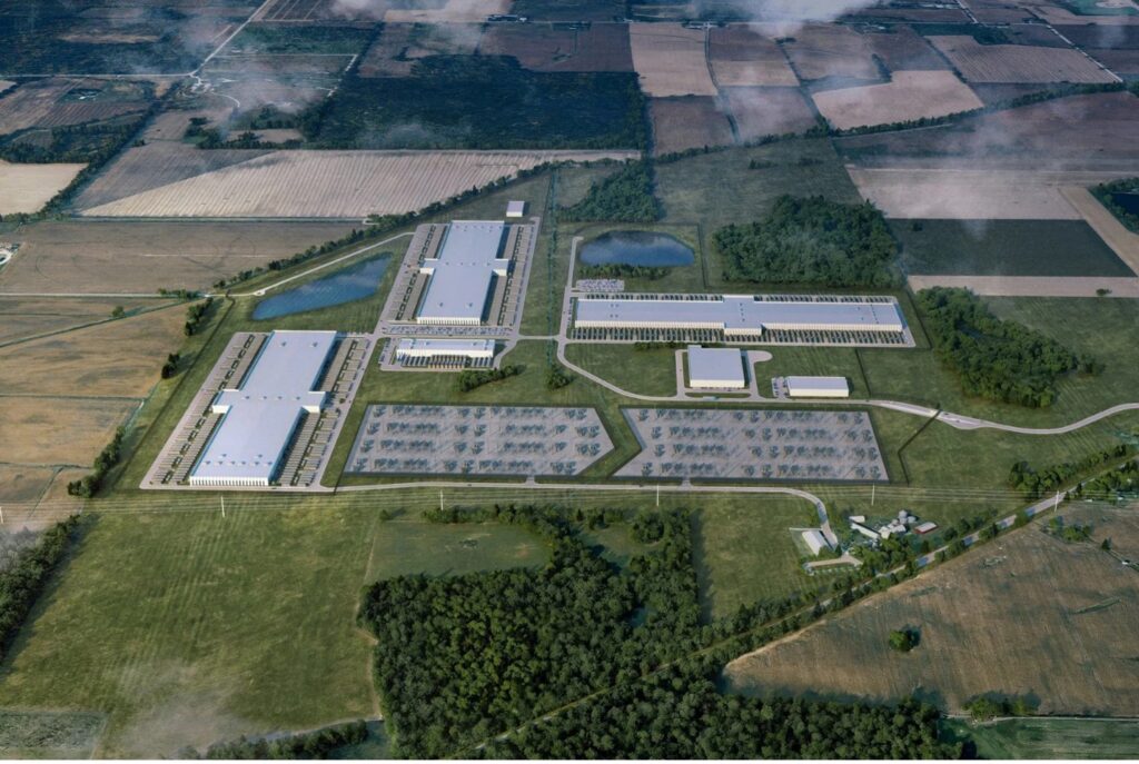 Aerial view of data center